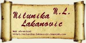 Milunika Lakanović vizit kartica